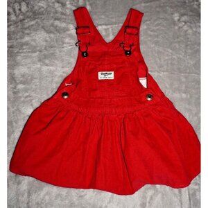 Vintage-Inspired Red Toddler Pinafore Dress – Adjustable Straps, Playful & Cute!